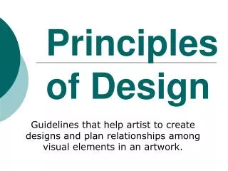 Principles of Design