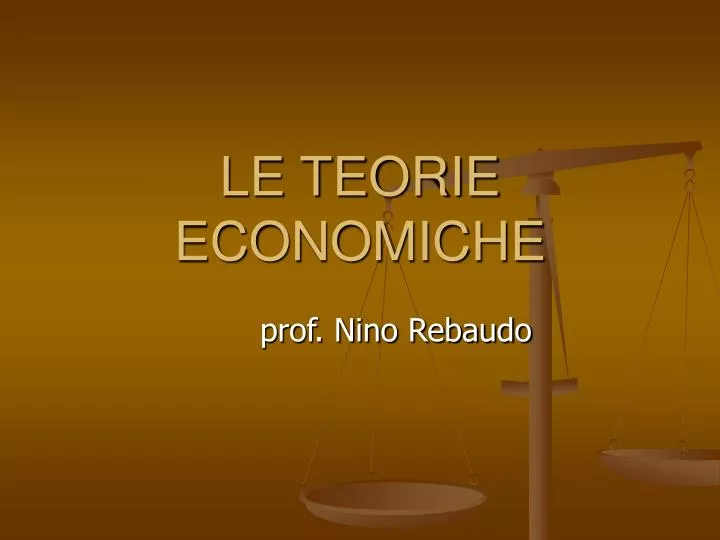 le teorie economiche