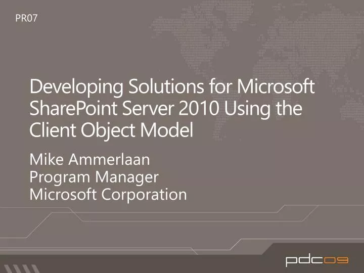 developing solutions for microsoft sharepoint server 2010 using the client object model