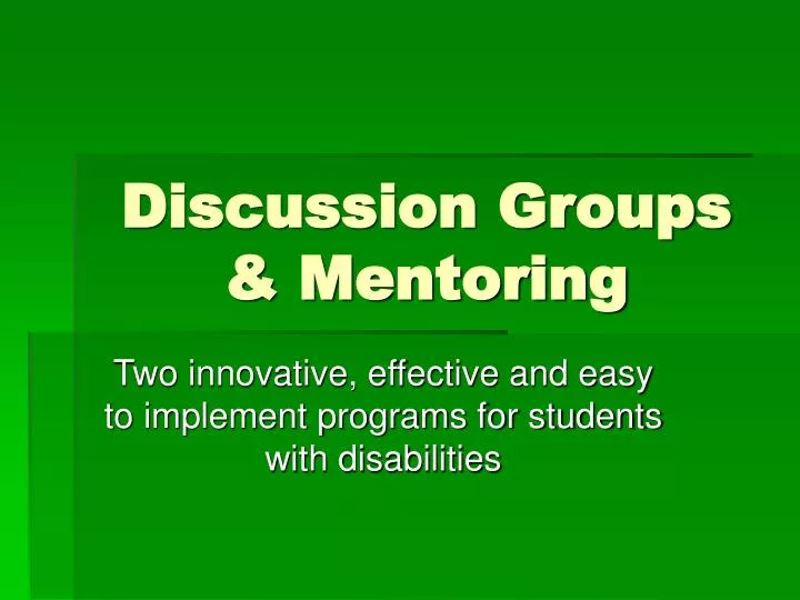 discussion groups mentoring