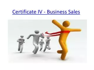 Certificate IV - Business Sales