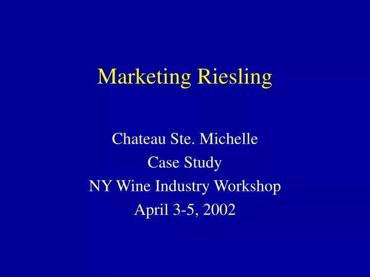 marketing riesling