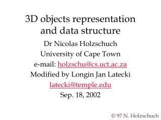 3D objects representation and data structure