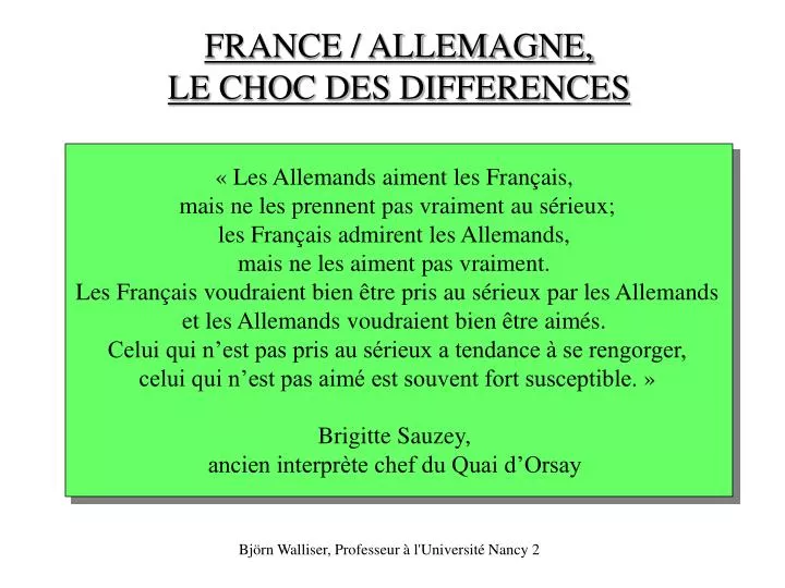 france allemagne le choc des differences