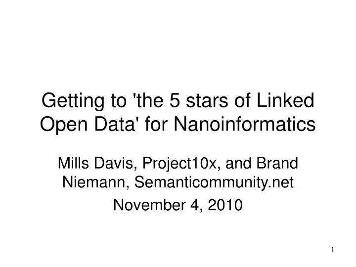 getting to the 5 stars of linked open data for nanoinformatics