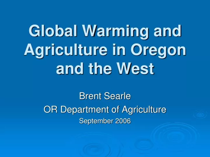 brent searle or department of agriculture september 2006