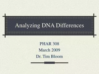 Analyzing DNA Differences
