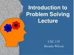 Introduction to Problem Solving Lecture - slide 1