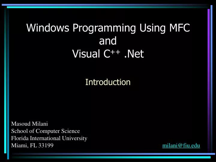 windows programming using mfc and visual c net