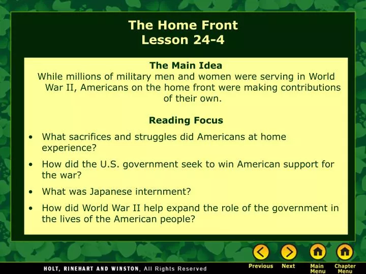 the home front lesson 24 4
