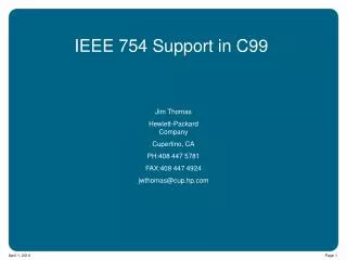 IEEE 754 Support in C99