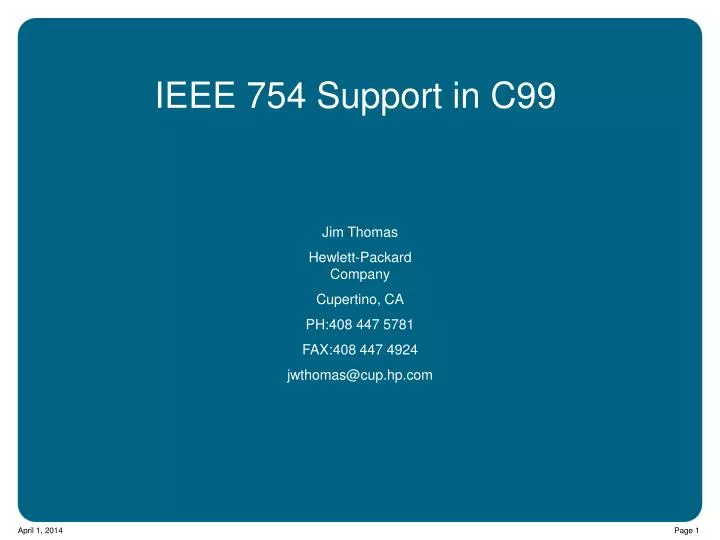 ieee 754 support in c99