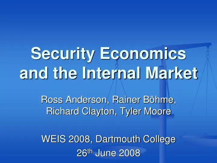 security economics and the internal market