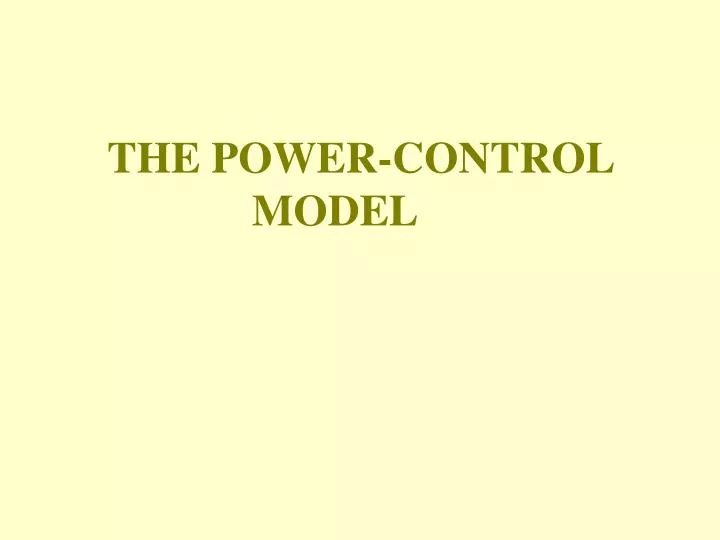 the power control model
