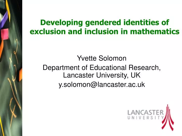 developing gendered identities of exclusion and inclusion in mathematics