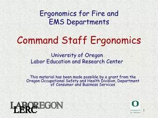 Ergonomics for Fire and EMS Departments Command Staff Ergonomics