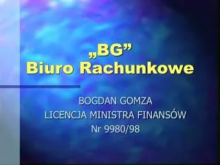 „BG” Biuro Rachunkowe