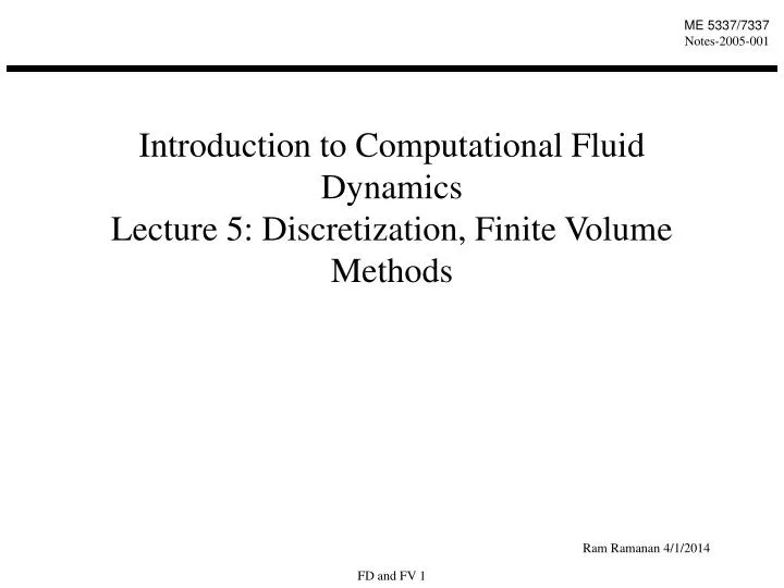 introduction to computational fluid dynamics lecture 5 discretization finite volume methods