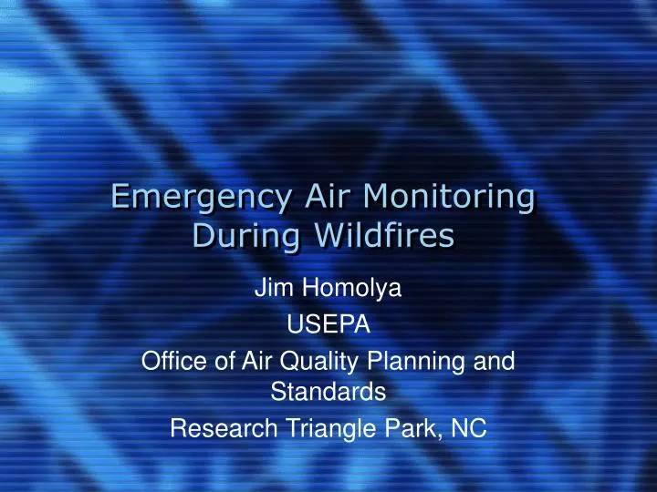 emergency air monitoring during wildfires