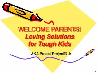 WELCOME PARENTS! Loving Solutions for Tough Kids