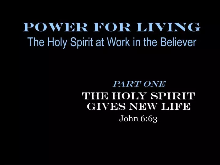 power for living the holy spirit at work in the believer