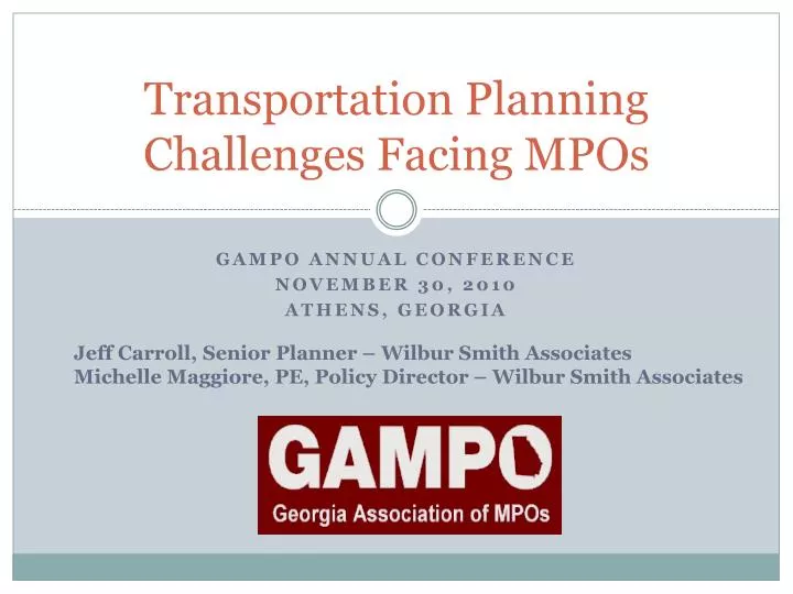 transportation planning challenges facing mpos