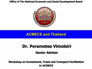 ACMECS and Thailand