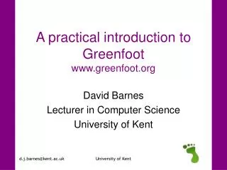 A practical introduction to Greenfoot www.greenfoot.org