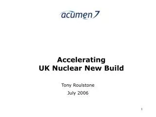 Accelerating UK Nuclear New Build