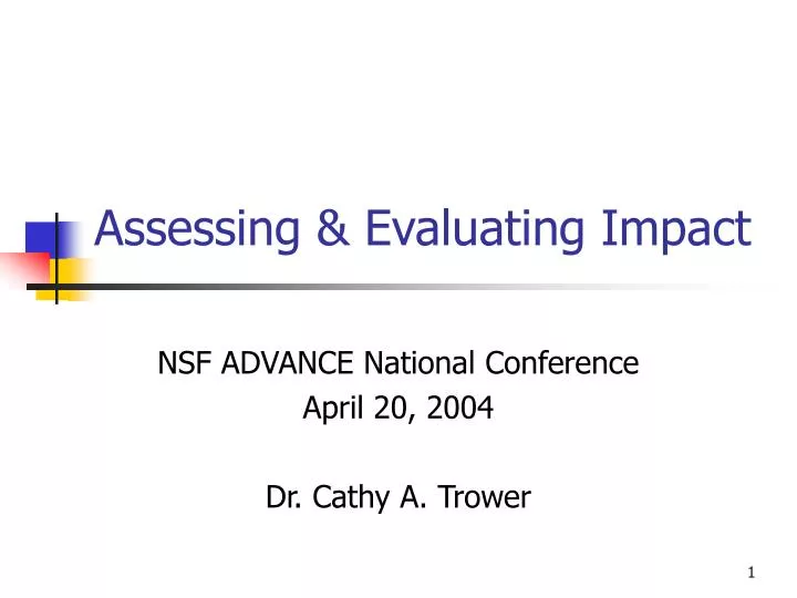 assessing evaluating impact