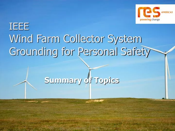 ieee wind farm collector system grounding for personal safety