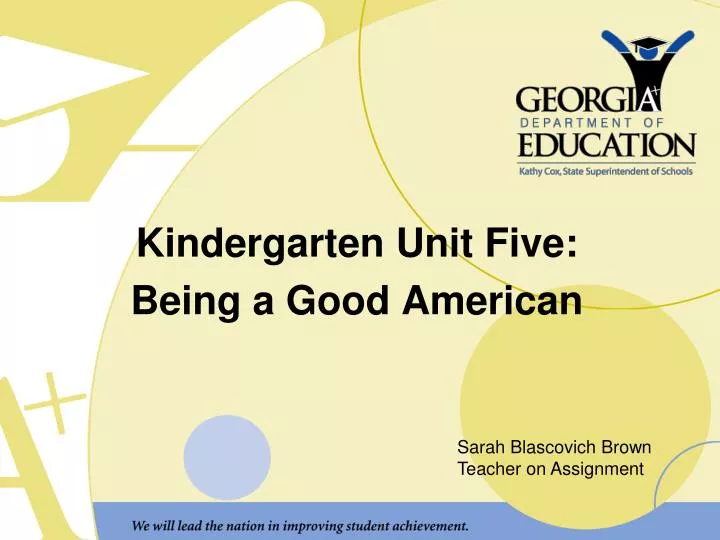 kindergarten unit five being a good american