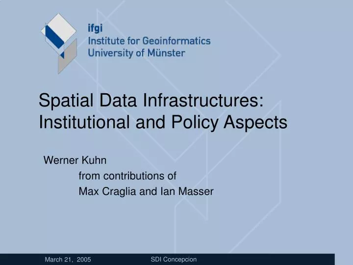 spatial data infrastructures institutional and policy aspects
