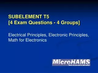 SUBELEMENT T5 [4 Exam Questions - 4 Groups]