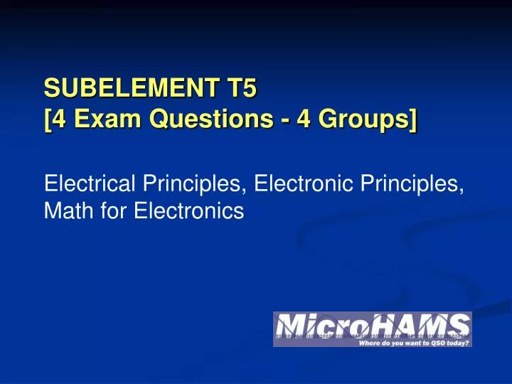 subelement t5 4 exam questions 4 groups