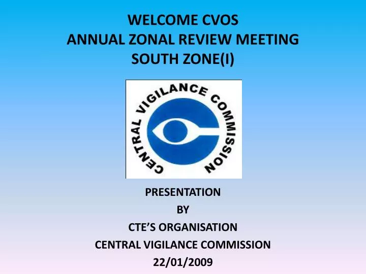 welcome cvos annual zonal review meeting south zone i