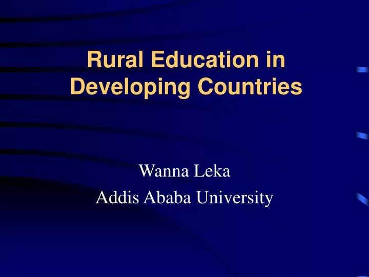 rural education in developing countries