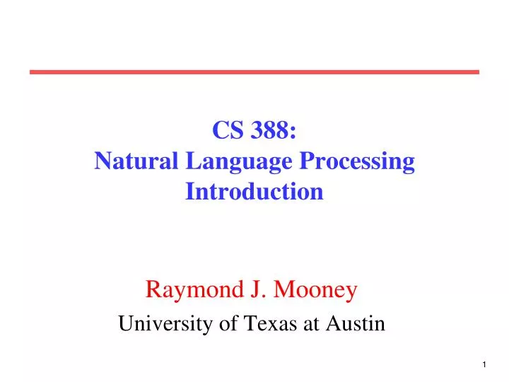 cs 388 natural language processing introduction