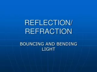 REFLECTION/ REFRACTION