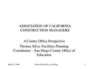 ASSOCIATION OF CALIFORNIA CONSTRUCTION MANAGERS