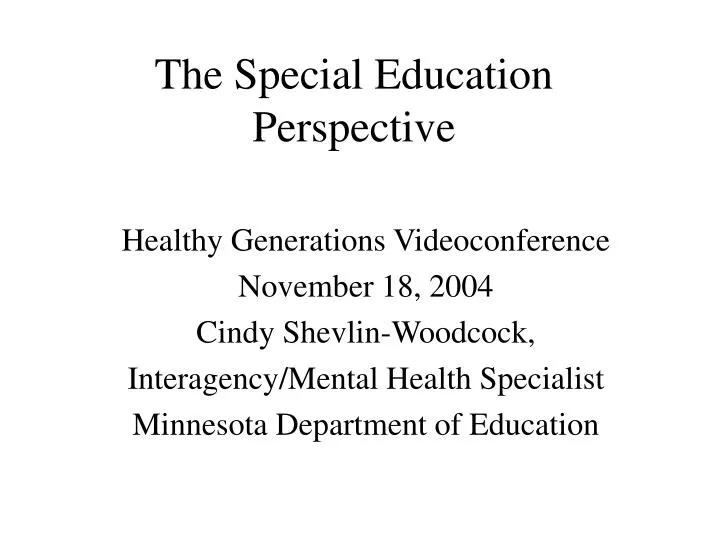 the special education perspective
