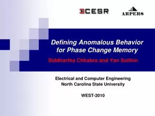 Defining Anomalous Behavior for Phase Change Memory