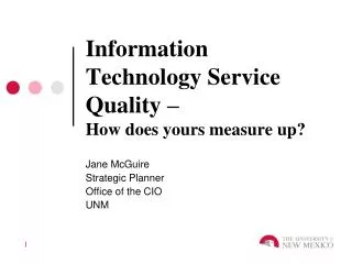 Information Technology Service Quality – How does yours measure up?