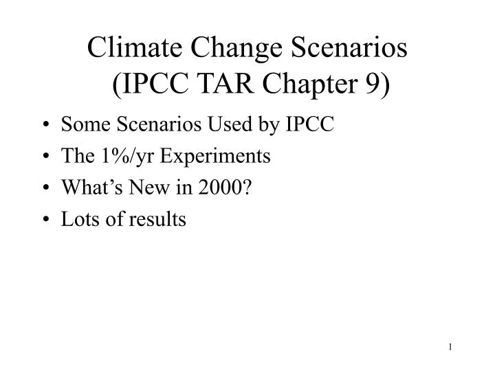 climate change scenarios ipcc tar chapter 9