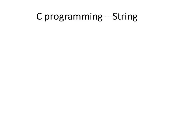 c programming string