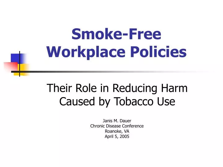 smoke free workplace policies