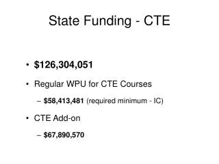 State Funding - CTE