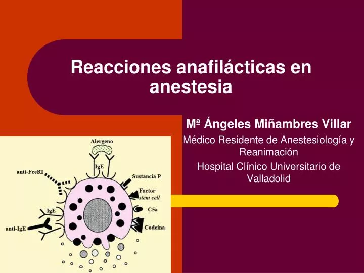 reacciones anafil cticas en anestesia