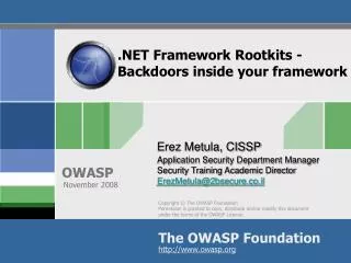 .NET Framework Rootkits - Backdoors inside your framework