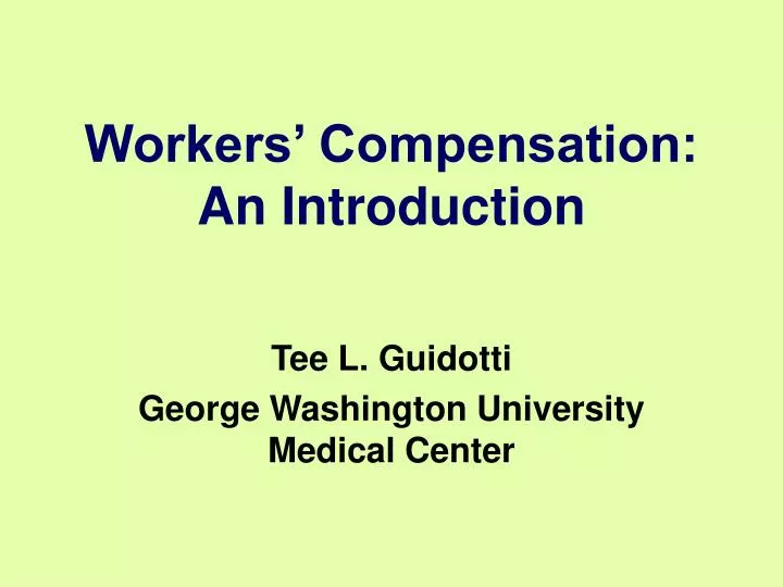 workers compensation an introduction